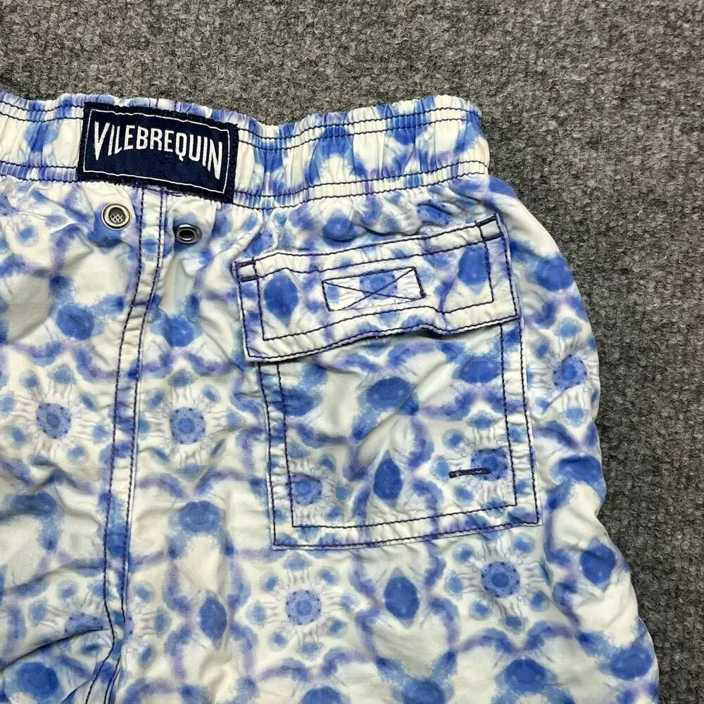 Vilebrequin Swim Shorts Boys 6 Blue Tie Dye Mesh Lined Elastic Waist Trunks